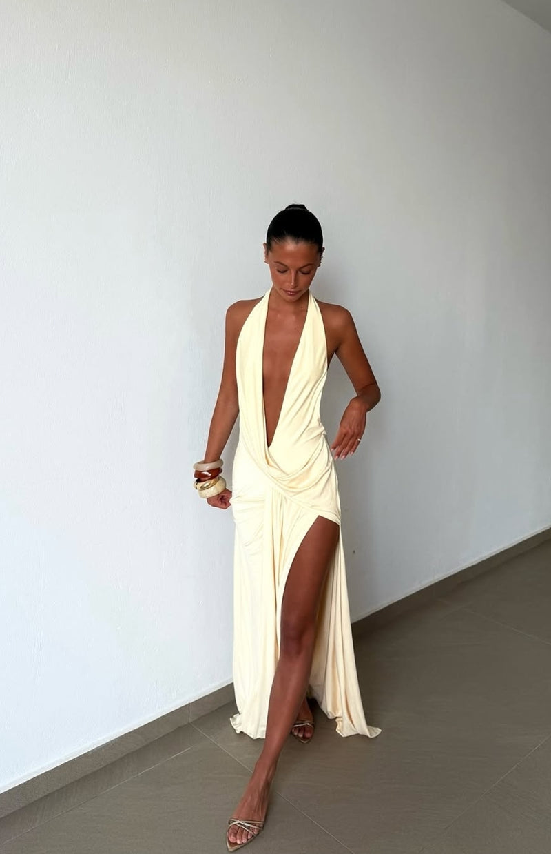 Hire NATALIE ROLT Winona Gown in Lemon Yellow