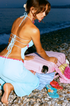Hire I AM DELILAH. Jemima SET Maxi Skirt and Halter Top in Sapphire Blue