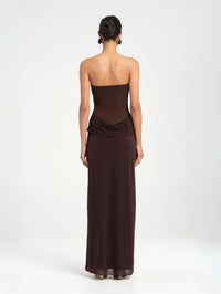 Hire BENNI Petra Maxi Dress in Chocolate Brown