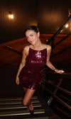 Hire BEC+BRIDGE Celestia Mini Dress in Plum