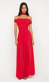 Hire BEC+BRIDGE Deija Offshoulder Maxi Dress in Strawberry Red