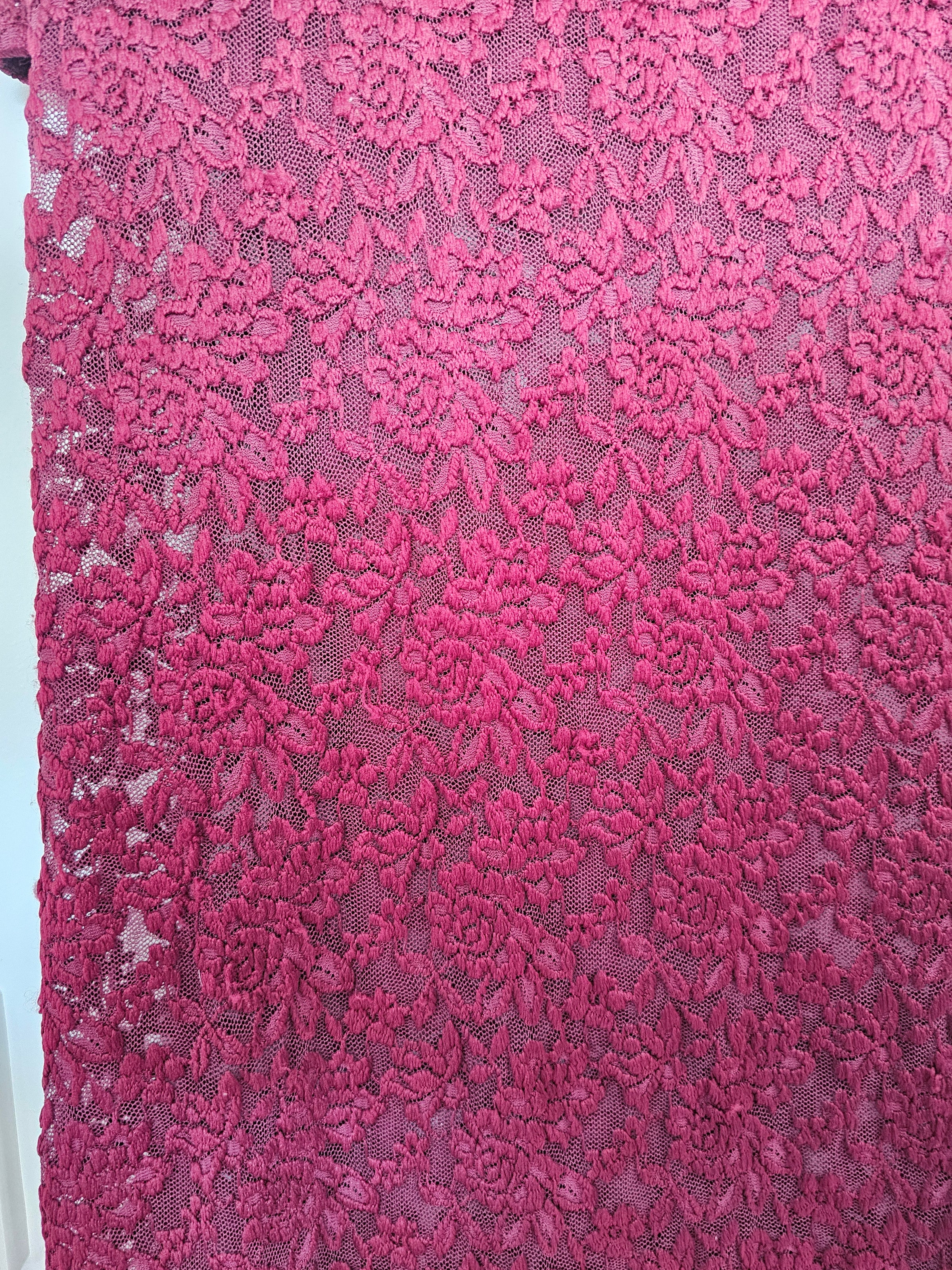 Hire DECONDUARTE Paradiso Lace Maxi Dress in Wine Red