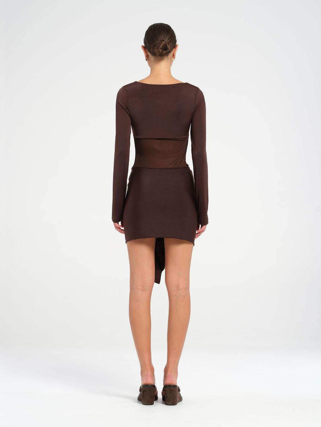 Hire BENNI Juni Mini Dress in Chocolate Brown