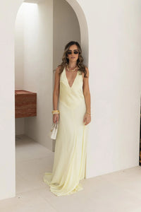 Hire SNEAKY LINK Jaz Hand V-Neck Maxi Dress in Yellow