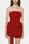 Hire MISHA Ember Wrapped Mini Dress in Cherry Red