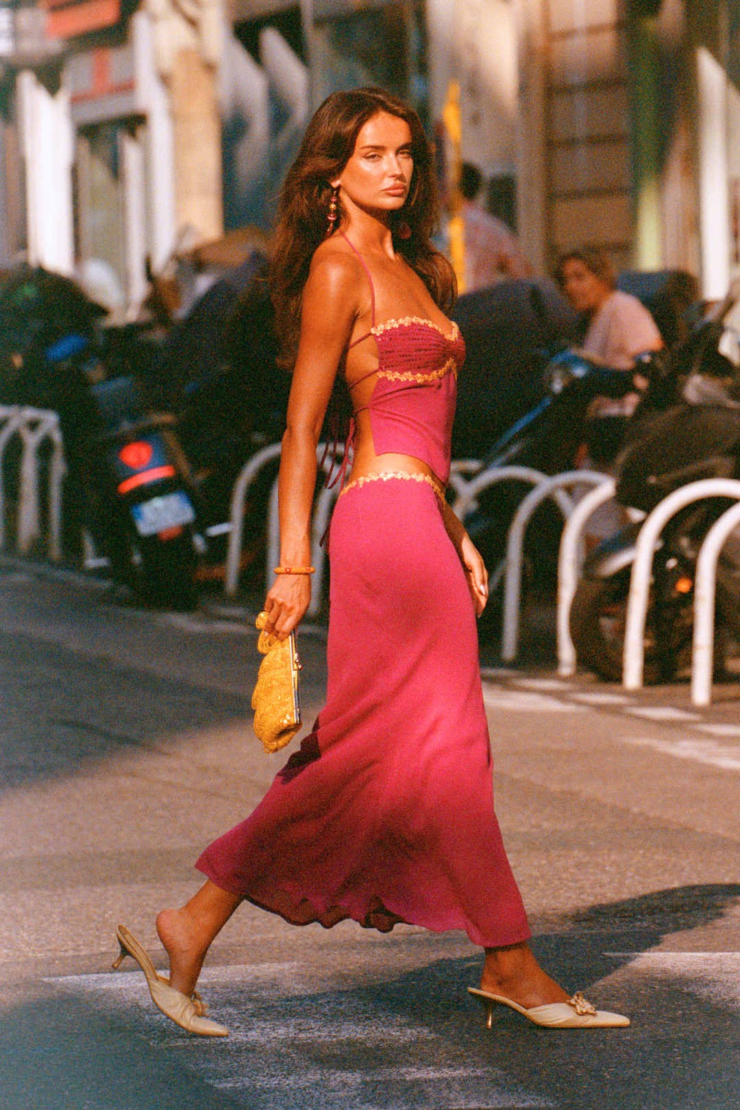 Hire I AM DELILAH. Jemima SET Maxi Skirt and Halter Top in Wine Red