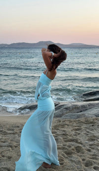 Hire ANCE GRIA Romeo Gown Dress in Aqua Blue