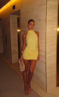 Hire BENNI Maisie Mini Dress in Butter Yellow