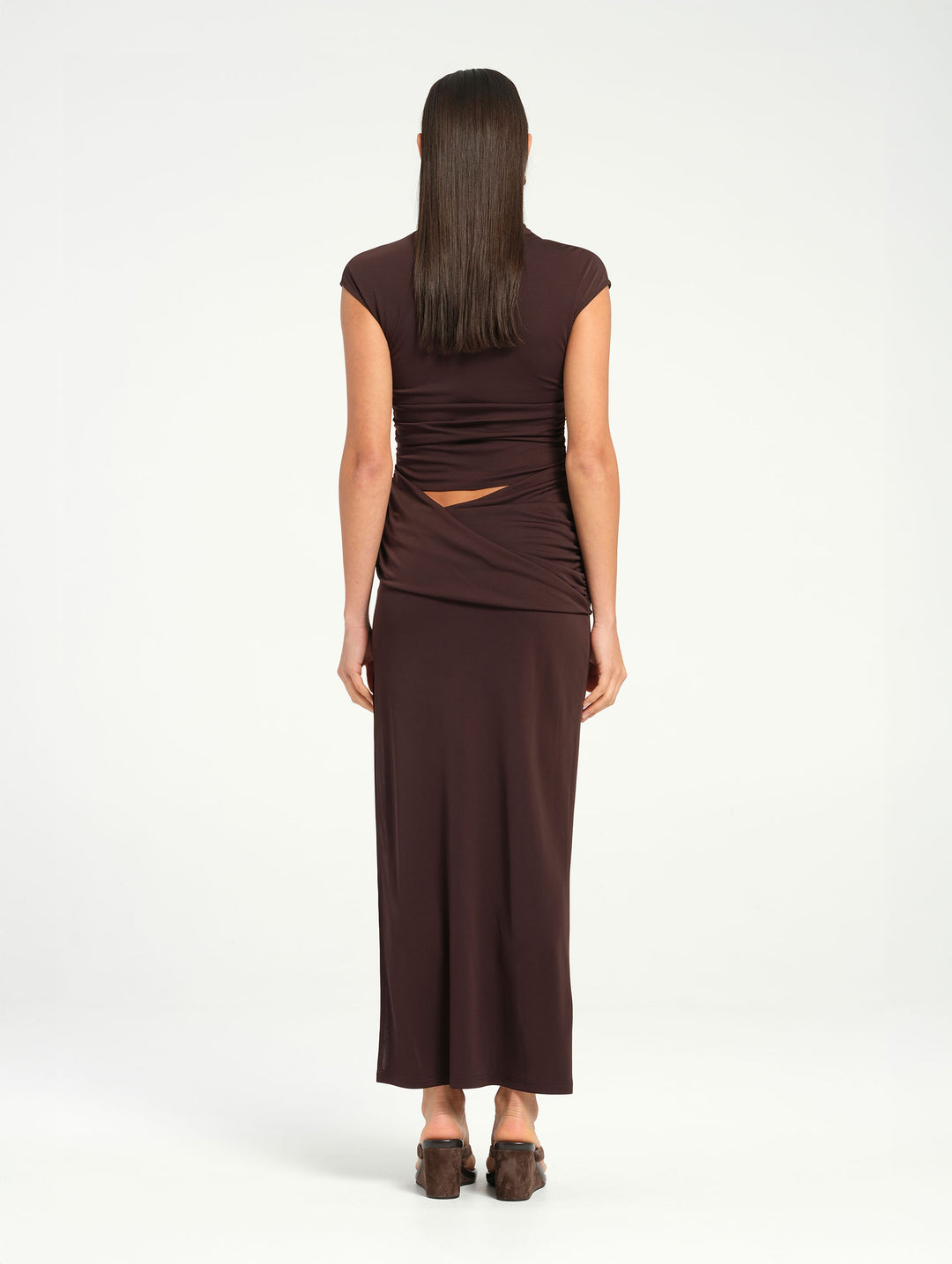 Hire BENNI Royce Maxi Dress in Chocolate Brown