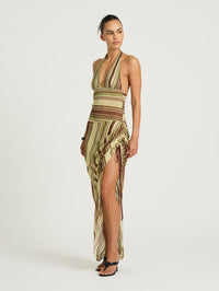 Hire BENNI Marnie Maxi Dress in Earth Stripe