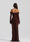Hire NATALIE ROLT Emily Gown in Espresso Brown
