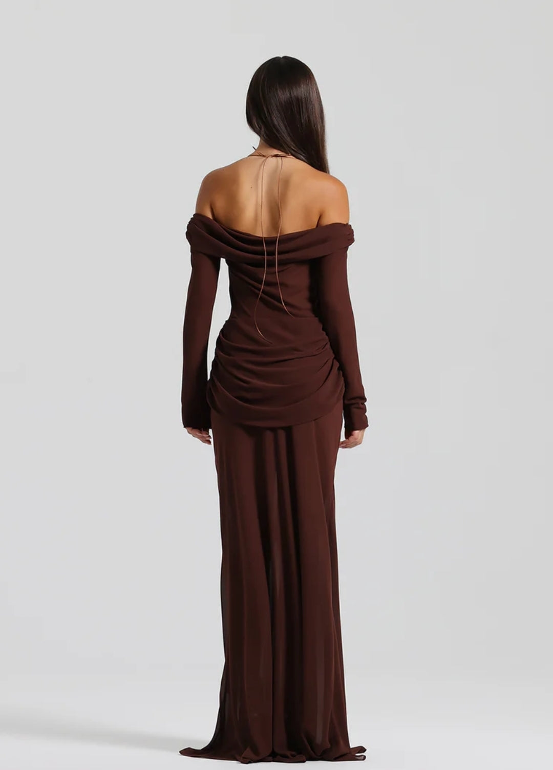 Hire NATALIE ROLT Emily Gown in Espresso Brown