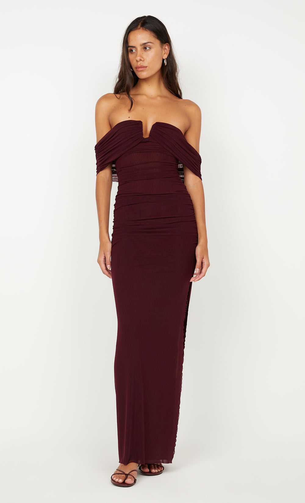 Hire BEC+BRIDGE Poppy Gathered Maxi Dress in Plum