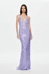 Hire MISHA Sapphire Sequin Maxi Dress in Purple Lilac