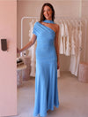 Hire BY NICOLA Fiesta Off Shoulder Dress in Bleu Blue