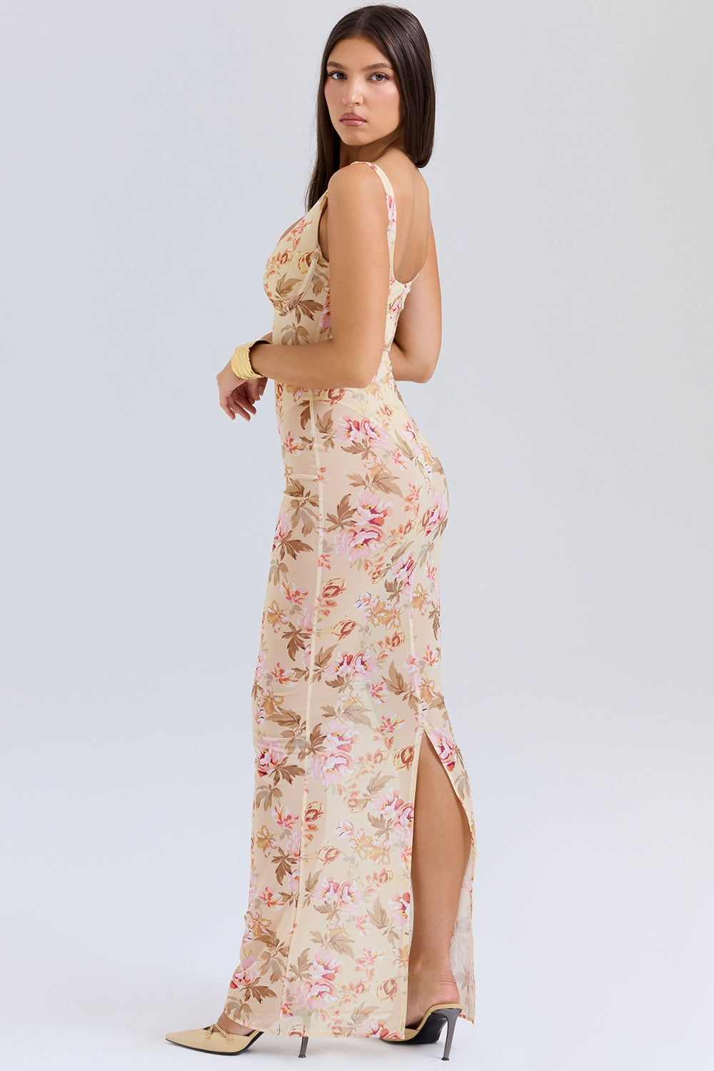 Hire HOUSE OF CB Robina Honeyflower Print Maxi Dress