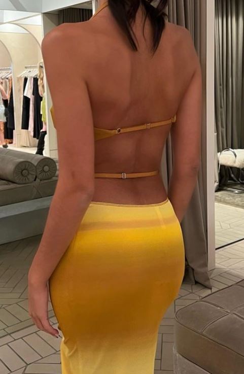 Hire Bec + Bridge Set Amara Strappy Skirt and Halter Top in Golden Ombre