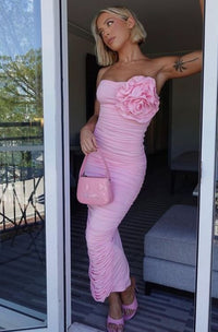 Hire BIANCA & BRIDGETT Tara Midi Dress in Pink