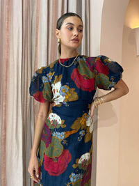 Hire SIR THE LABEL Bonita Puff Sleeve Gown in Garcia Floral Print
