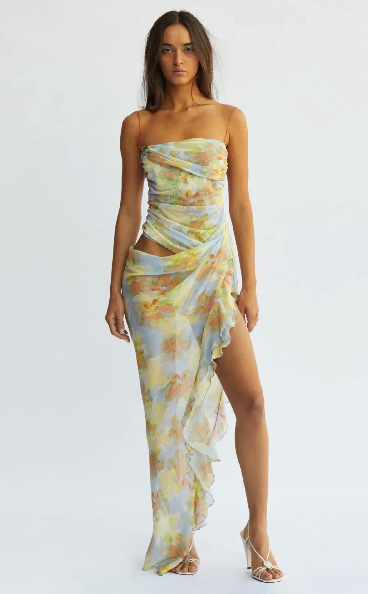 Hire Bec Bridge Zephy Asym Dress in Blue Blossom TheOnlyDress Hire